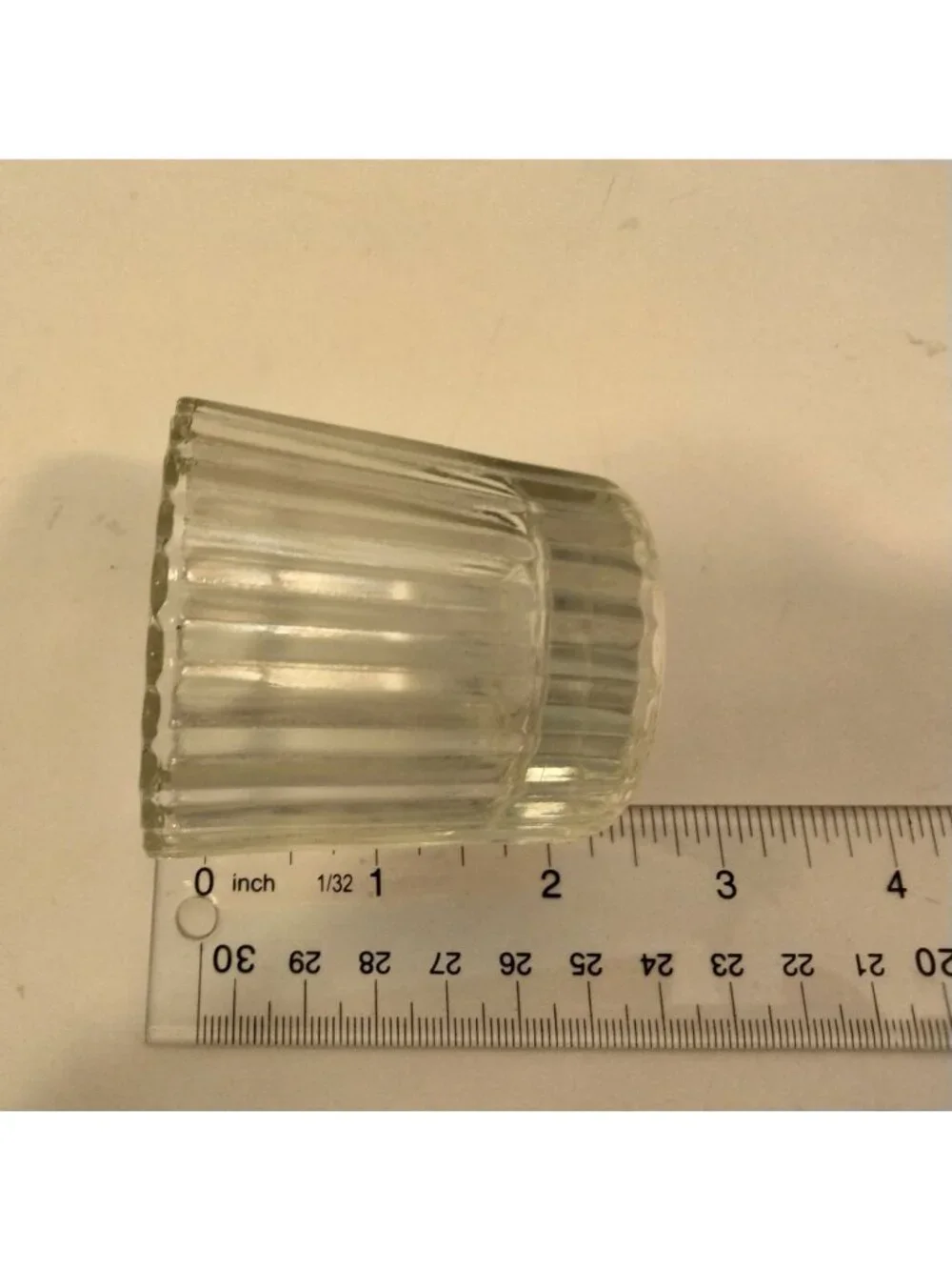 Ribbed Cut Glass Votive Tea Light Candle Holder Clear Small Wedding 2 x 2